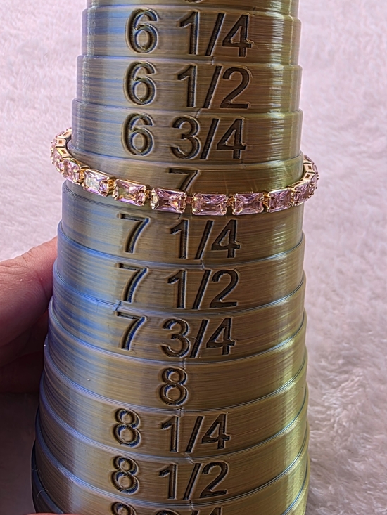 Jewelry - Pink Stone Tennis Bracelet in Gold-tone